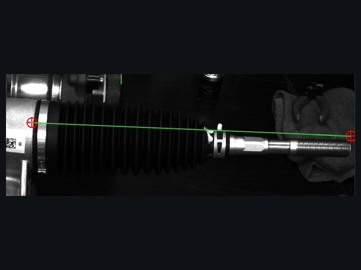Vision measurement across the bellows checking it sits in its groove