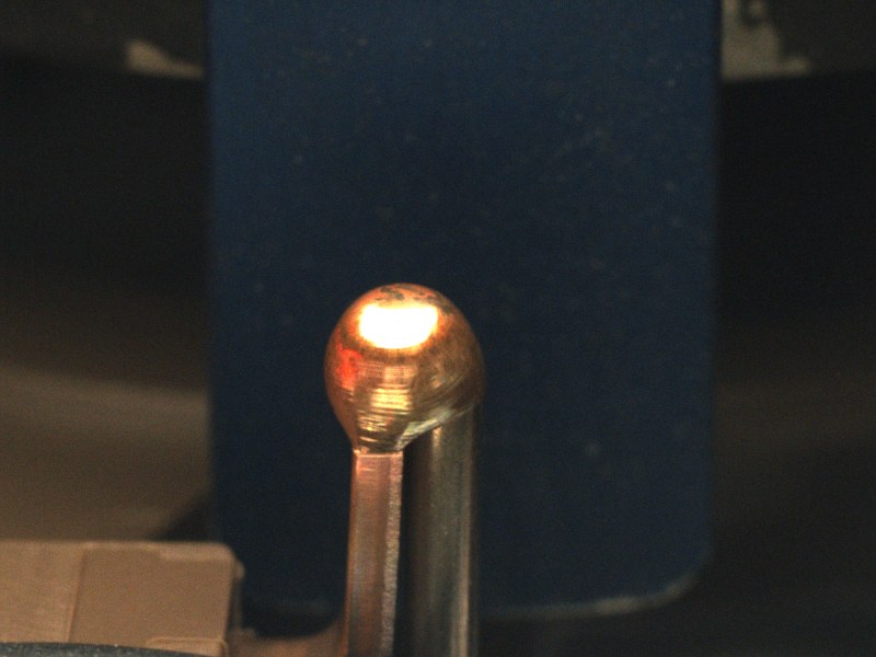 Weld bead fused onto a copper alternator winding lead